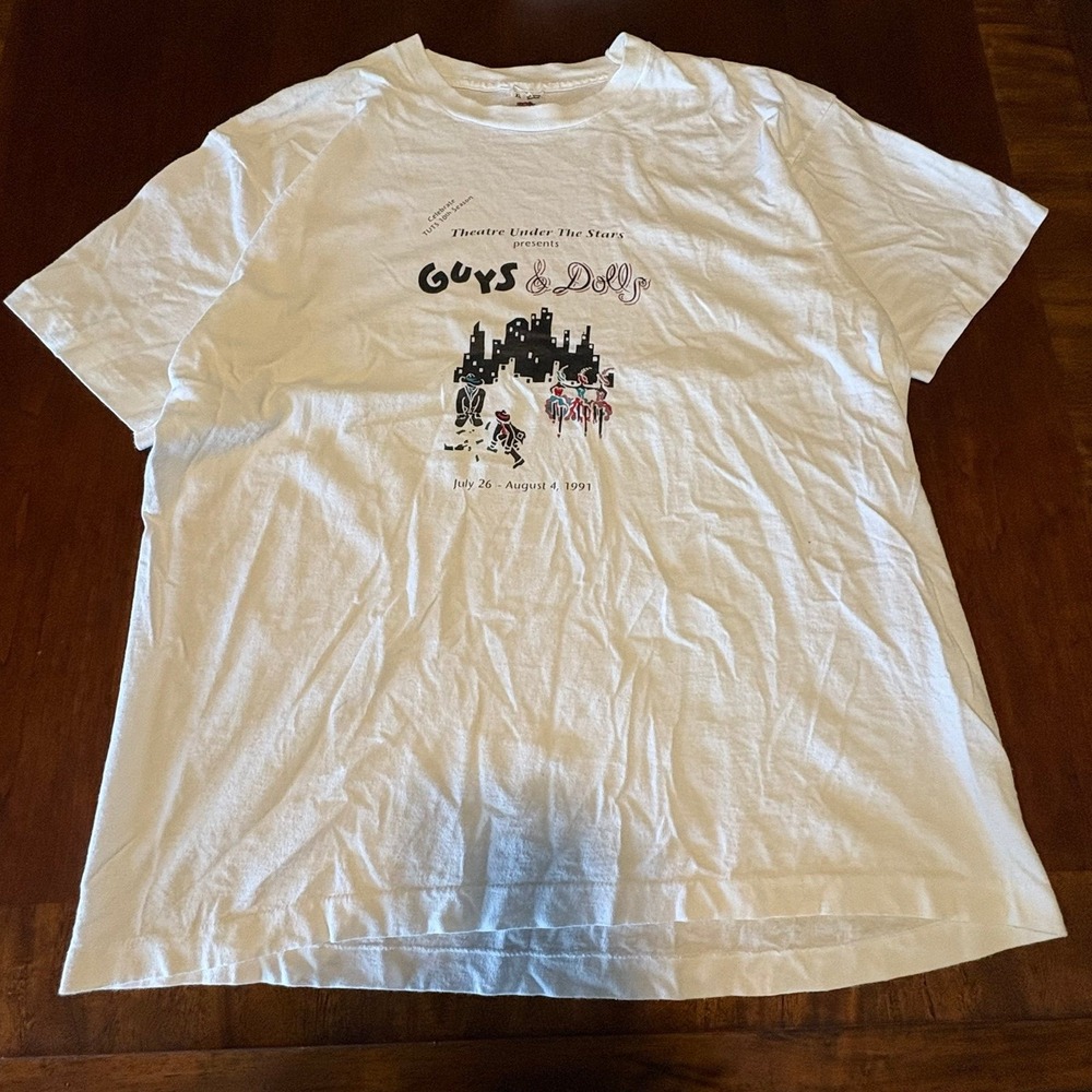 Vintage 1991 Guys & Dolls Theatre Under The Stars T Shirt Made in USA XL
